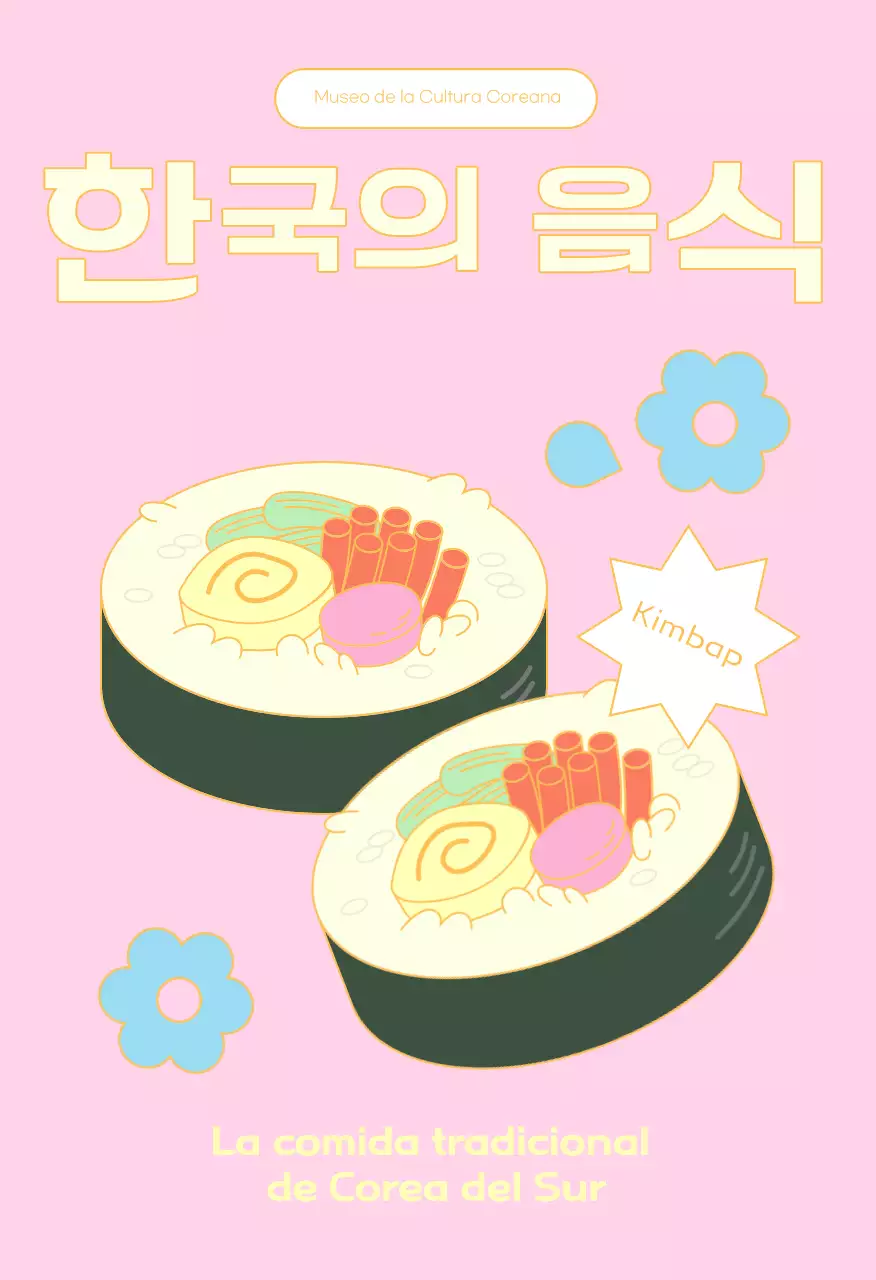 Postal de comida tradicional naranja