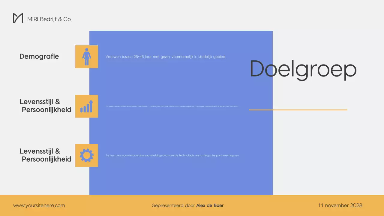 Modern ondernemingsplan in blauw en geel