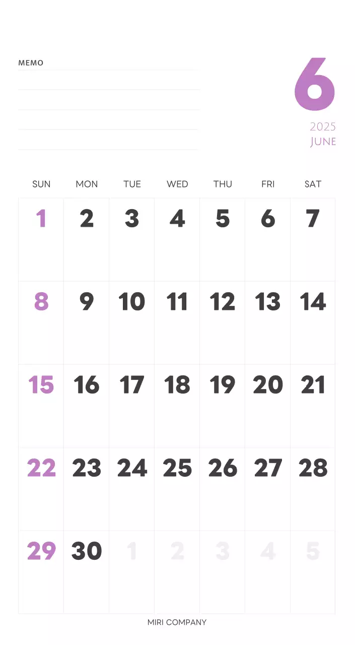 白と黒のシンプルな2025年版数字卓上カレンダー