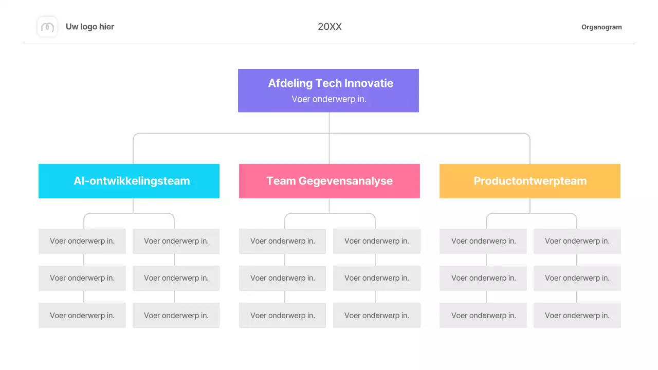 kleurrijk eenvoudig organigram infographics layout