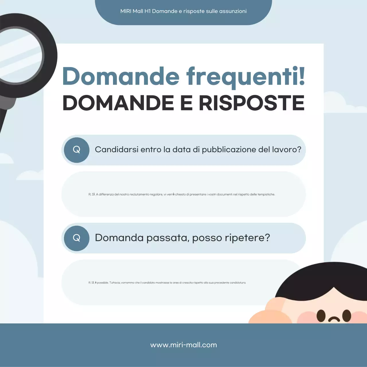 Assunzione pulita di colore blu chiaro