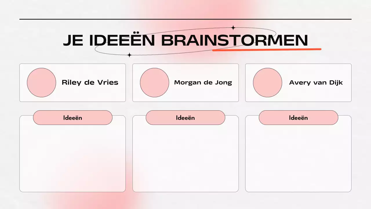 Oranje en grijze brainstormpresentatie