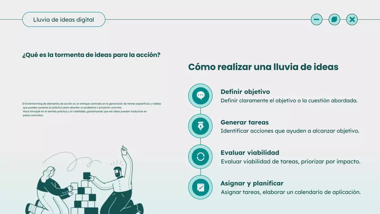Guía de ideas Teal Modern Brainstorming