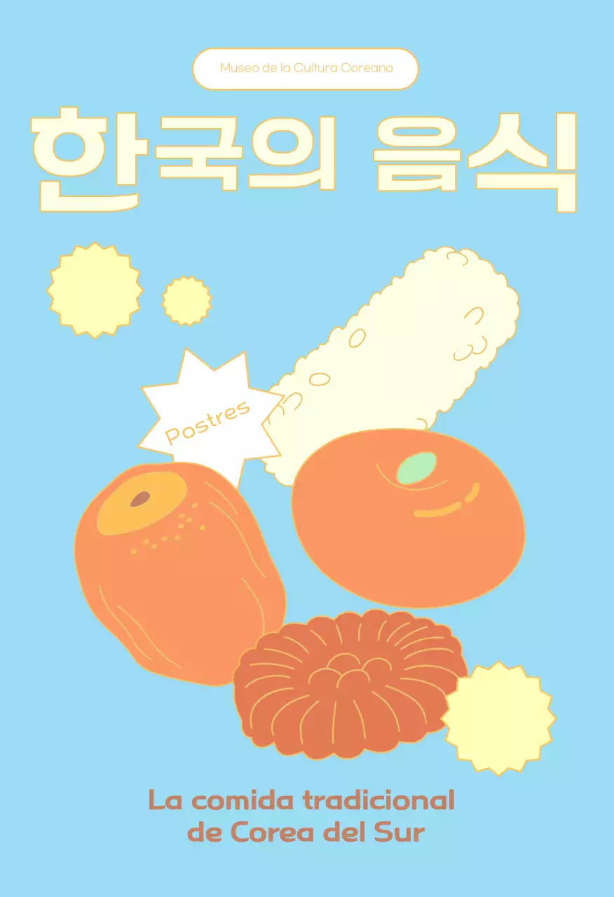 Postal de comida tradicional naranja