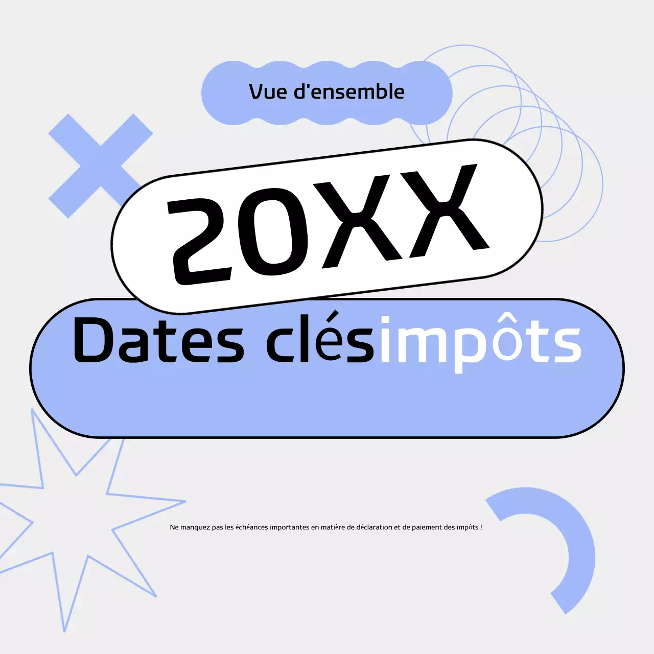 Guide du calendrier fiscal moderne bleu