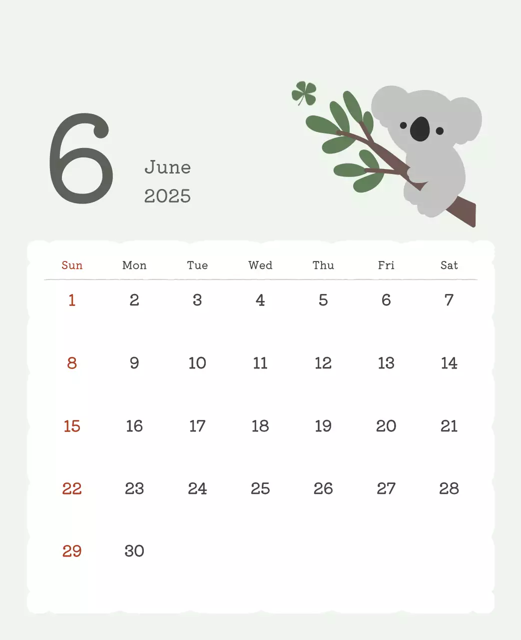 カラフルでかわいいイラストカレンダー