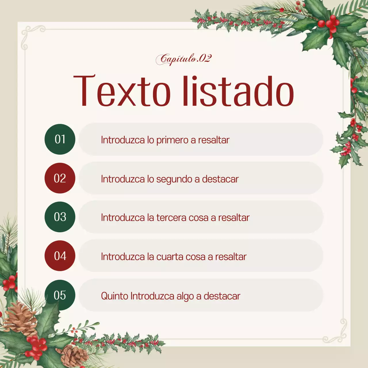 Promueva un evento navideño con clase en color beige