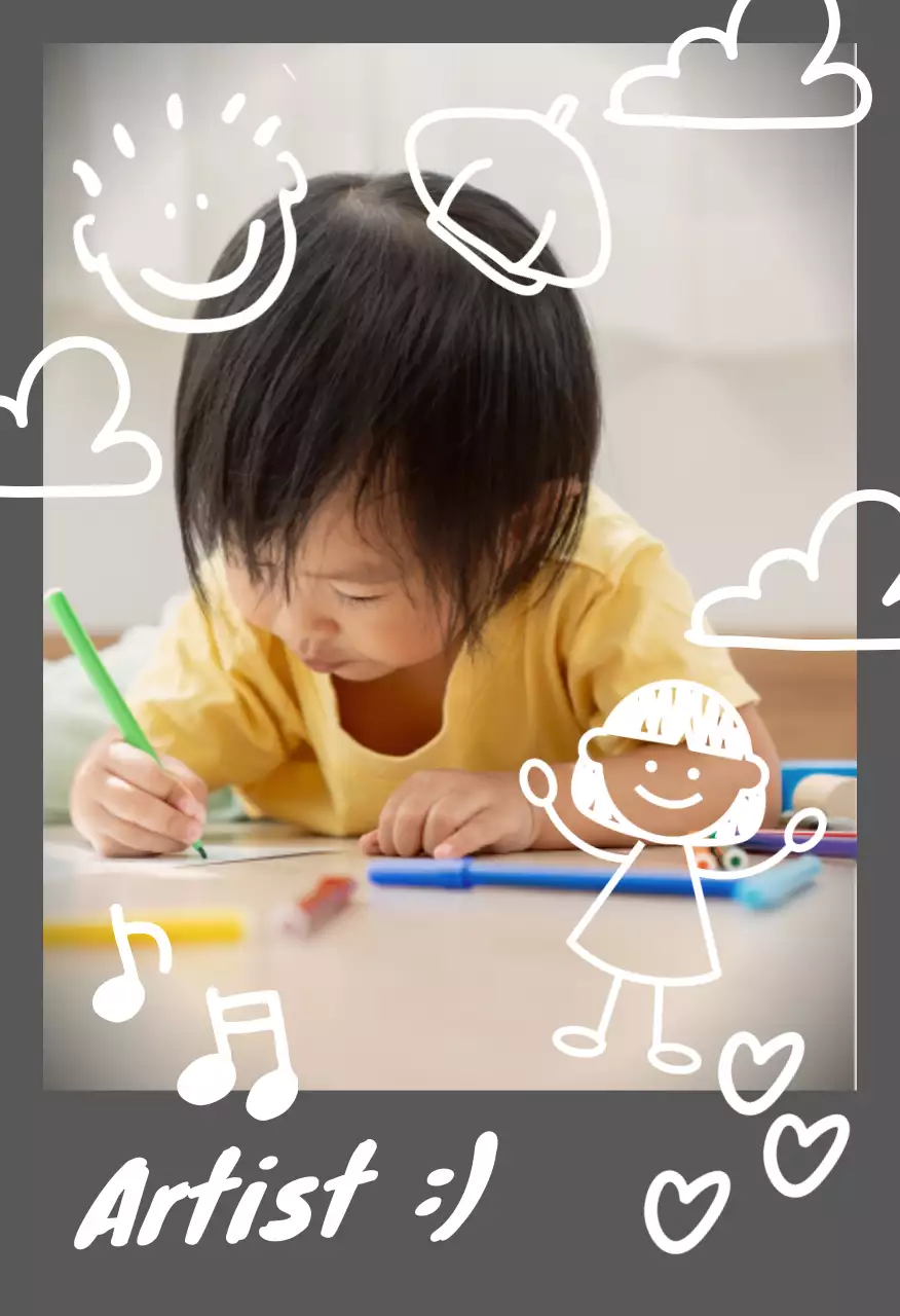 흰색 아기자기한 가족 포토프레임