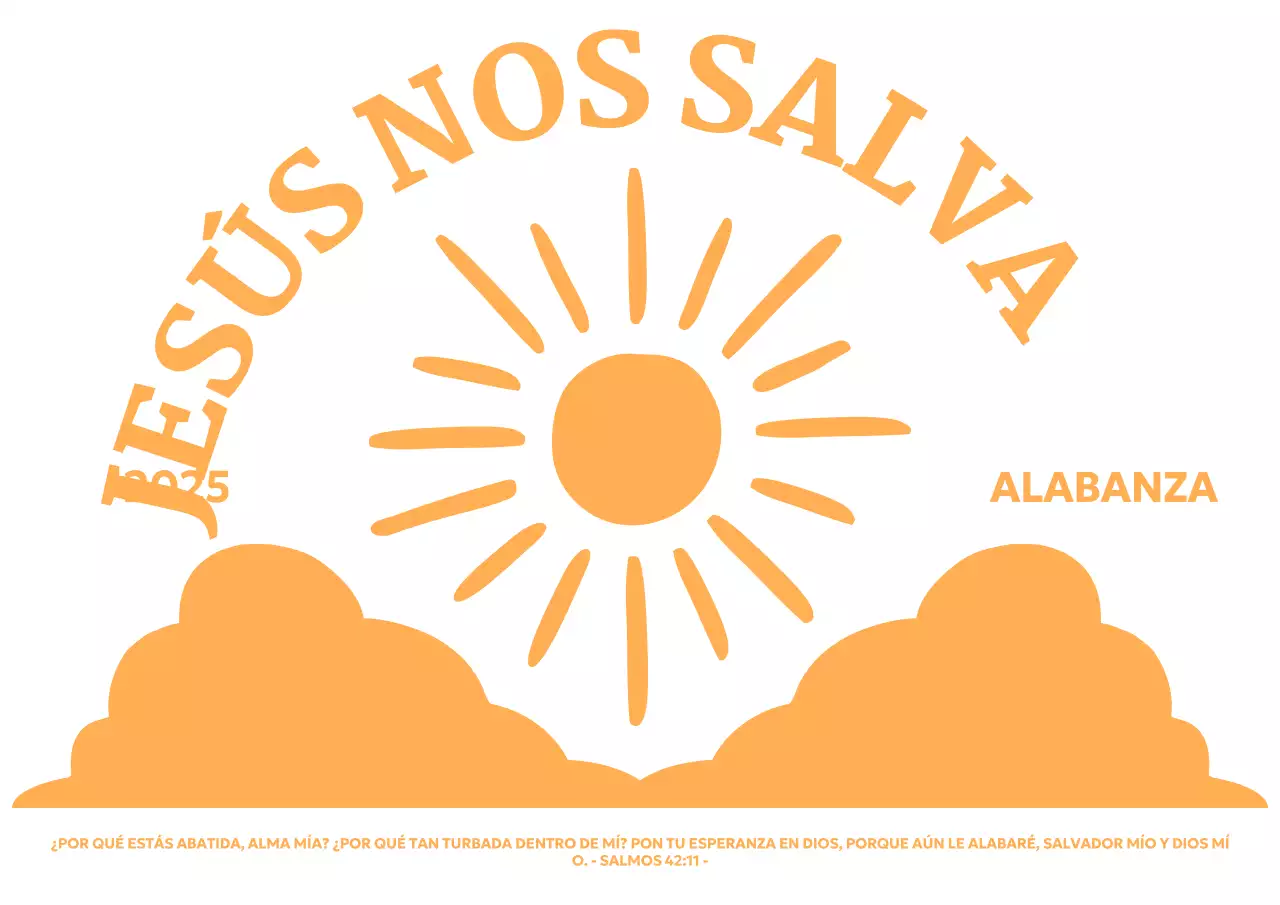 Promover una iglesia sencilla con una ilustración del sol saliendo por encima de las nubes.
