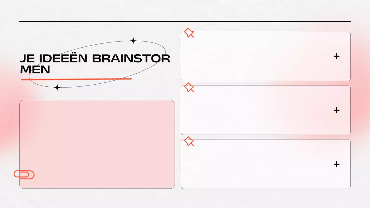 Oranje en grijze brainstormpresentatie