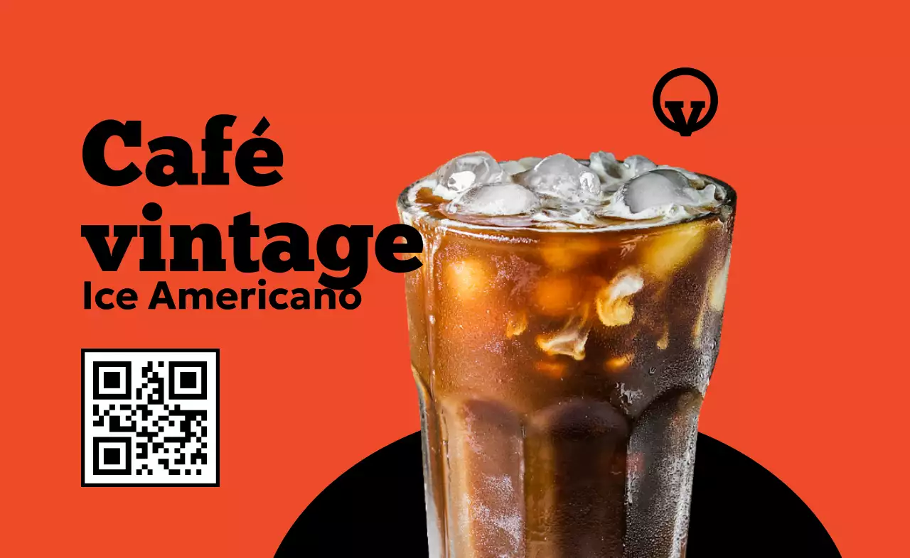Publicité pour un café vintage orange