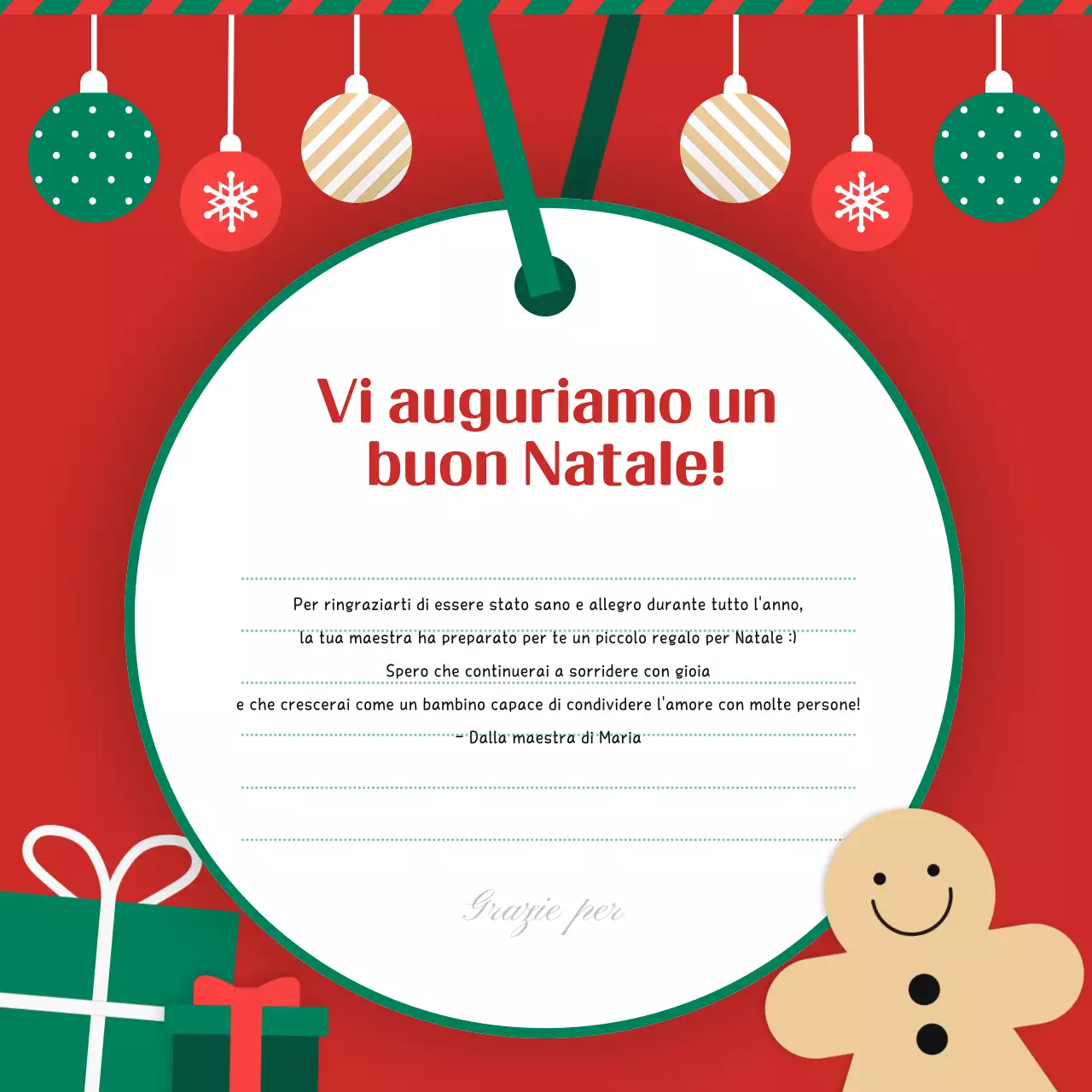 Cartolina natalizia rossa