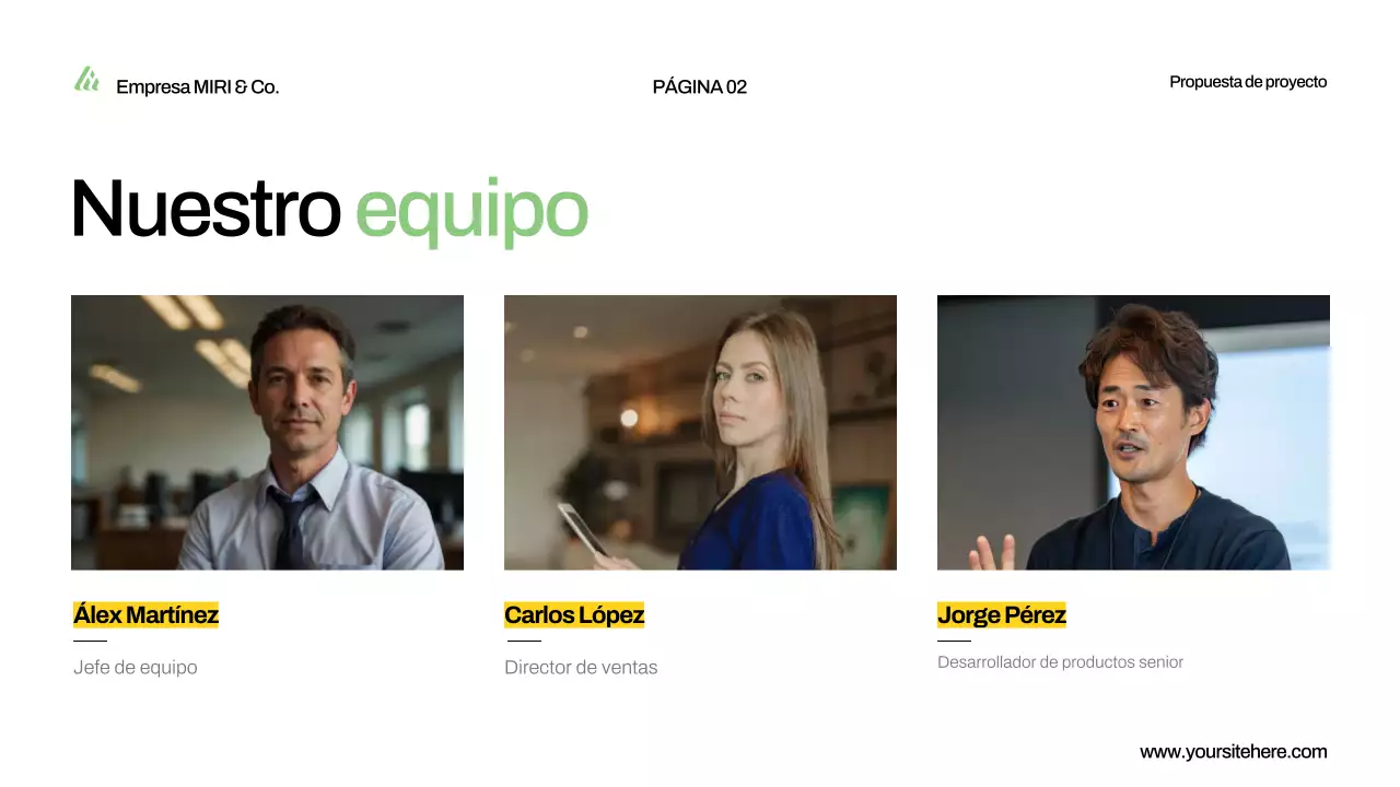 presentación de la propuesta de proyecto green modern