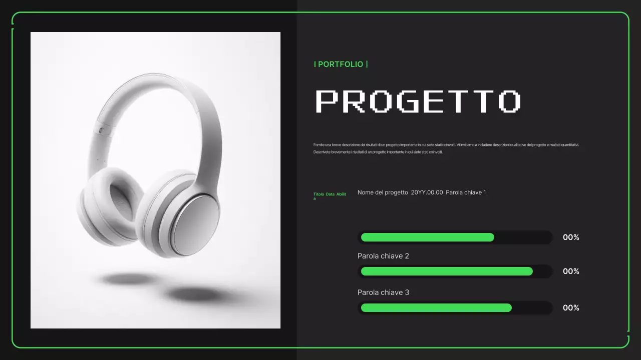 Portfolio con semplici illustrazioni pixelate in colori neon per il nuovo anno