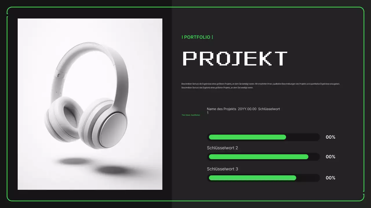 Portfolio mit einfachen pixeligen Illustrationen in Neonfarben für das neue Jahr