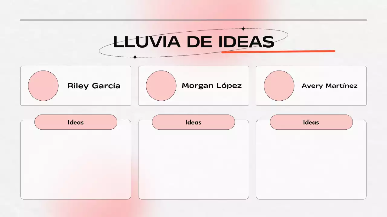 Presentación de la tormenta de ideas naranja y gris