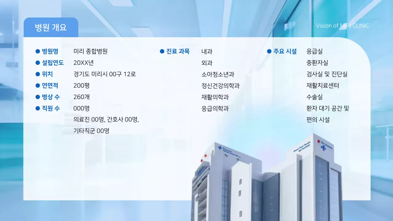 하늘색 모던 의료 정보 전달