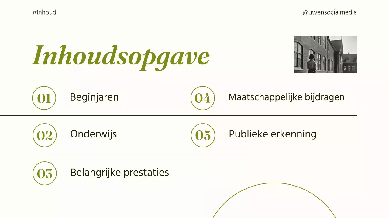 groen klassieke biografie presentatie