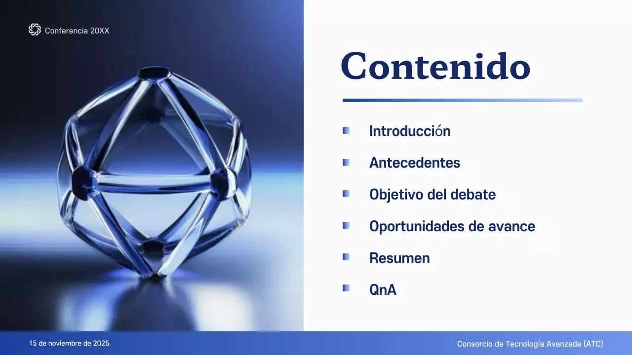 anuncio de la conferencia blue modern future