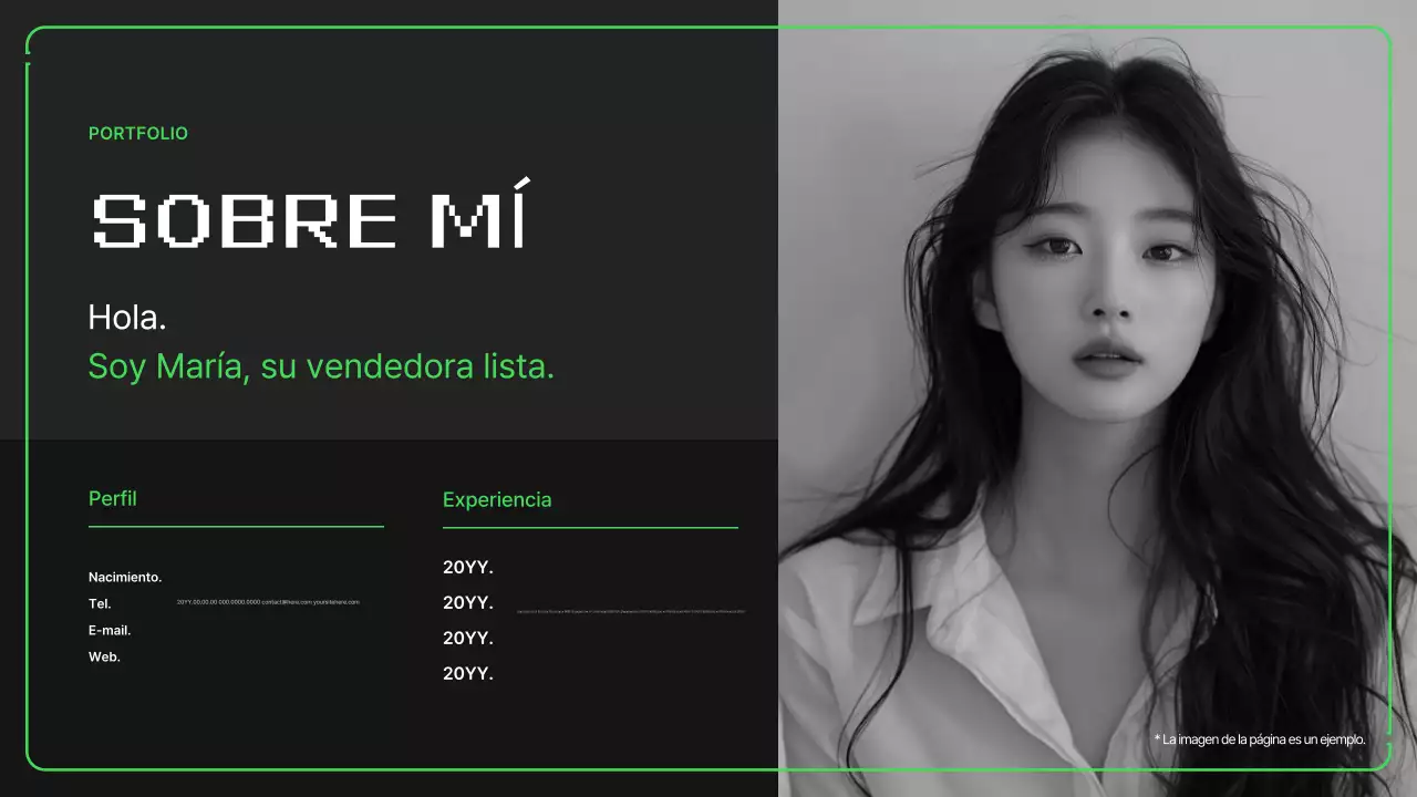 Portafolio con sencillas ilustraciones pixeladas en colores neón para el nuevo año