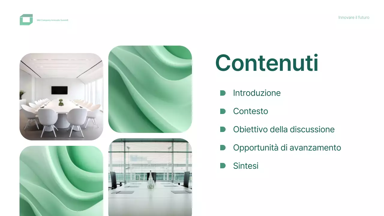 design verde e moderno per conferenze