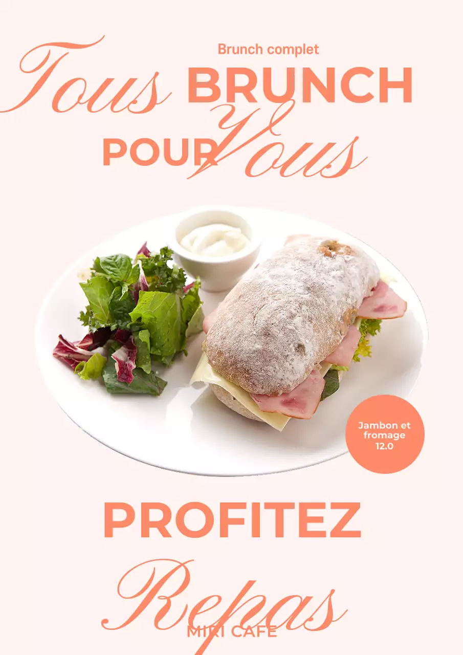 Promouvoir un menu de brunch moderne et beige