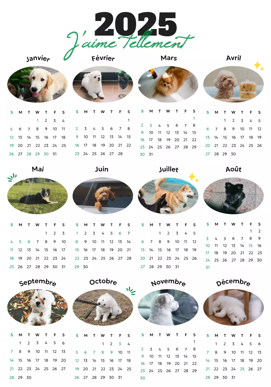 Calendrier adorable pour célébrer l'écologie