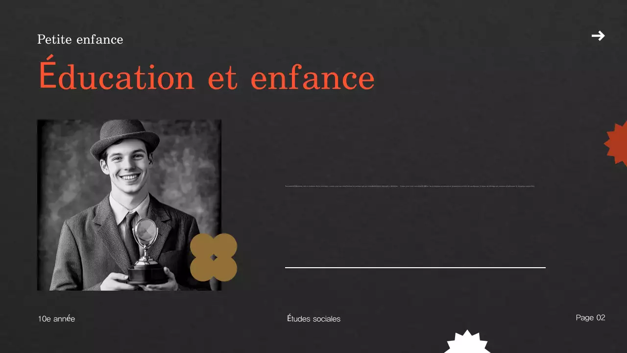 modèle de présentation de biographie vintage beige