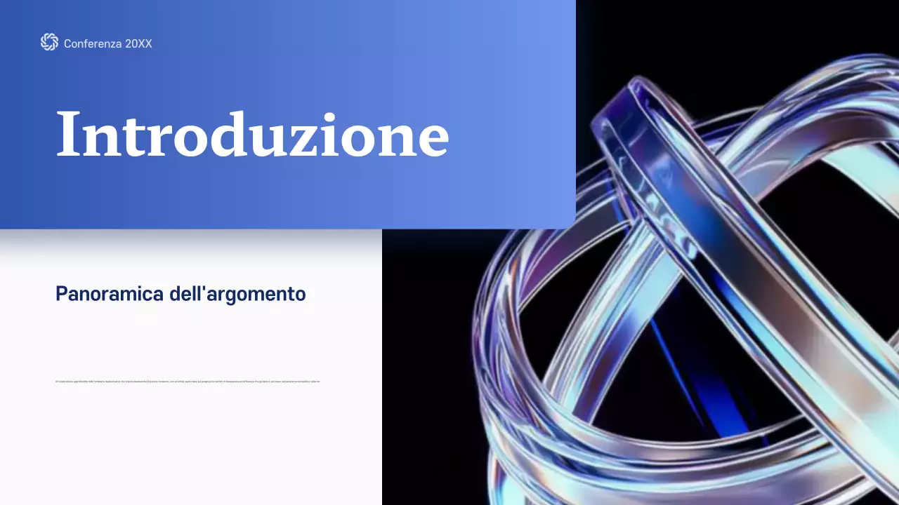 annuncio della conferenza sul futuro moderno blu