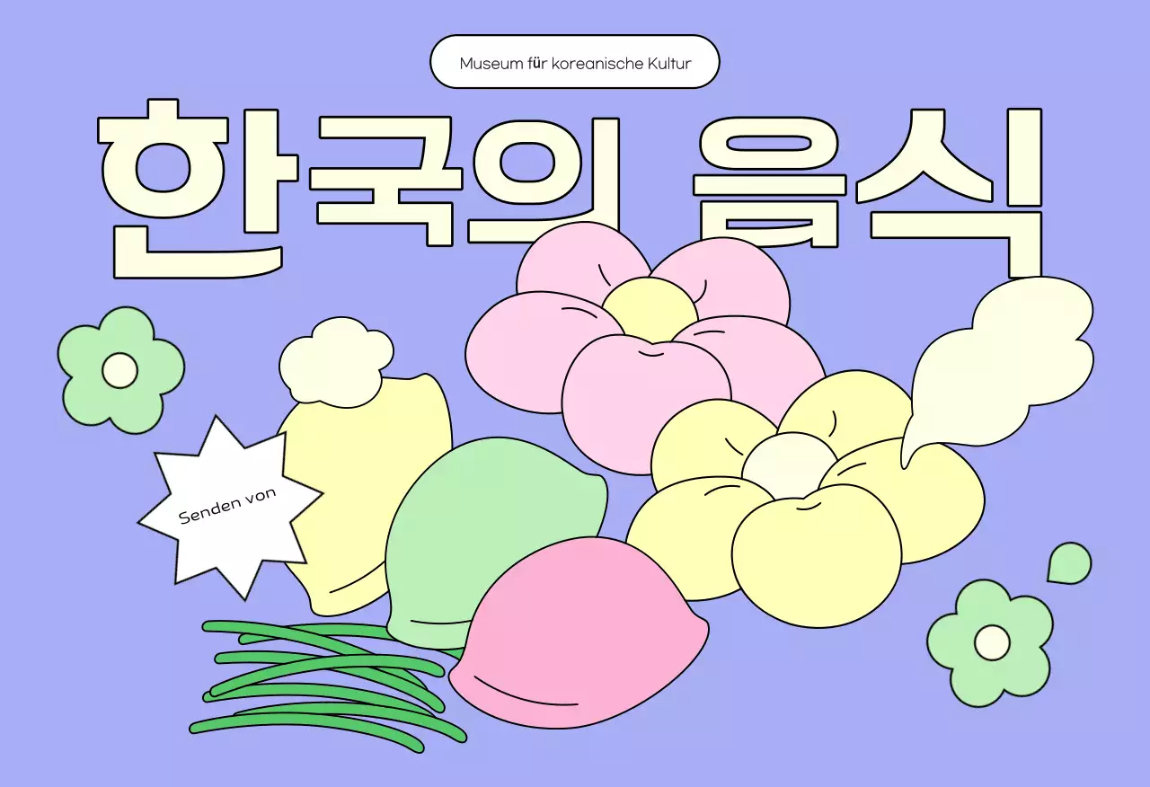 Postkarte Traditionelles koreanisches Essen in Minze