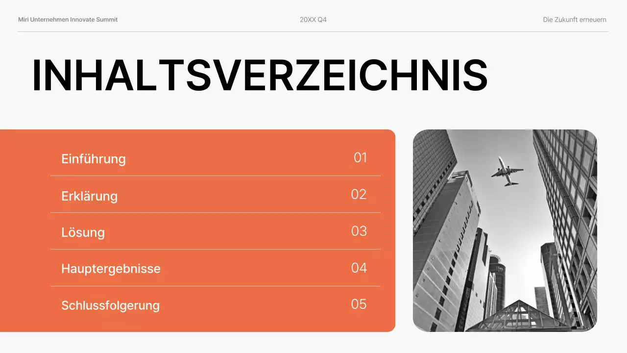 orange moderne Geschäftspräsentation