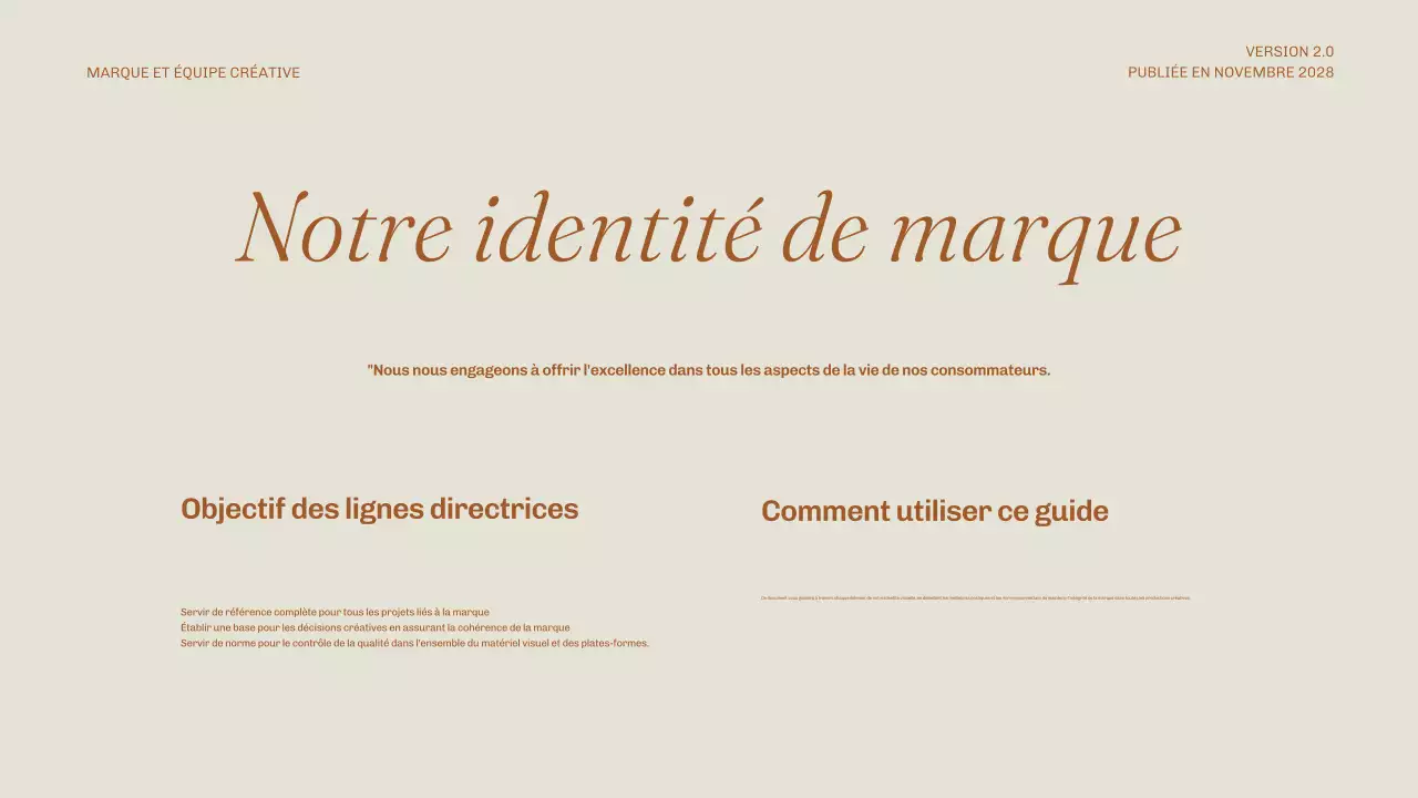 ligne directrice de la marque minimaliste beige