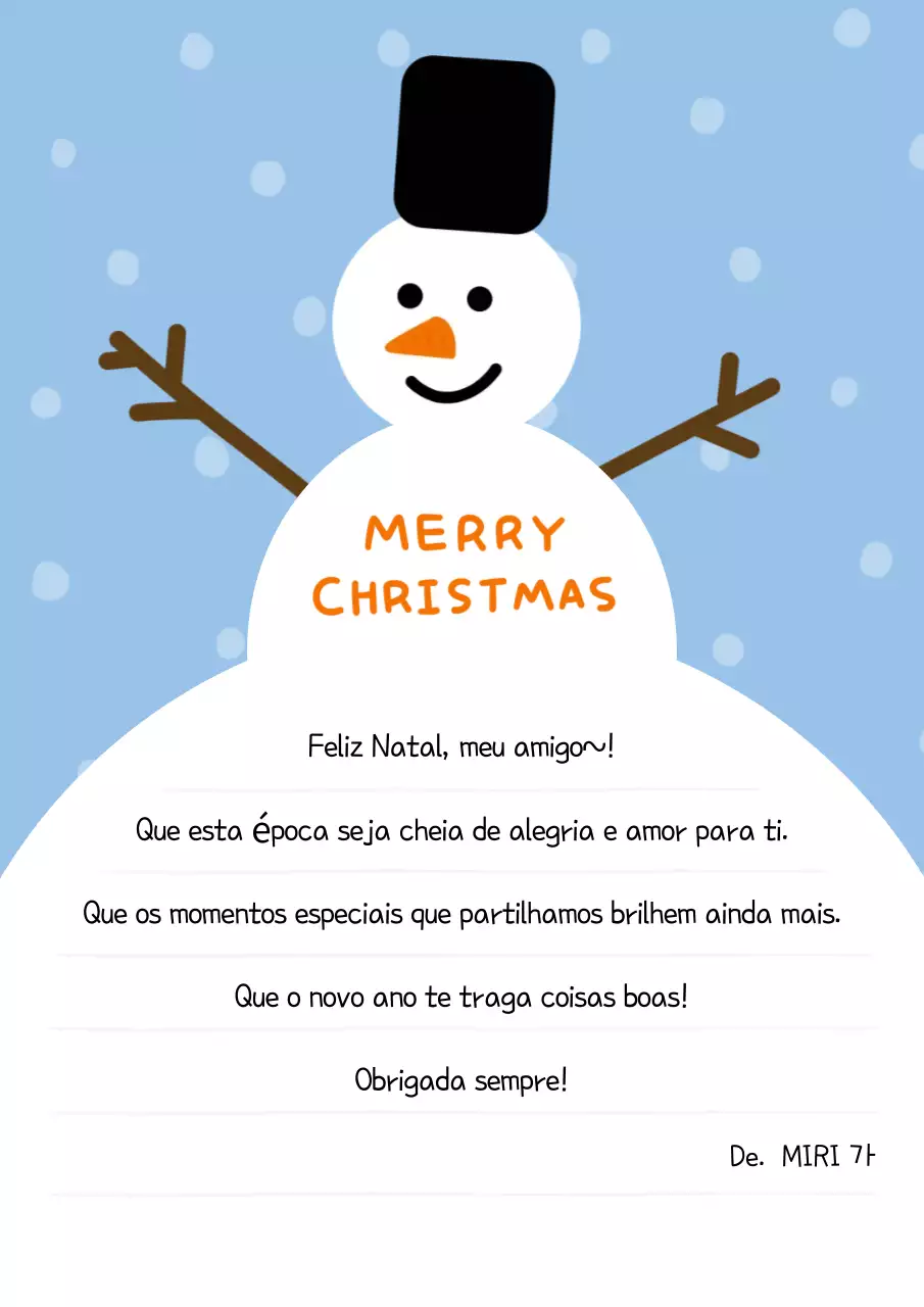 Postal de Natal giro em azul claro