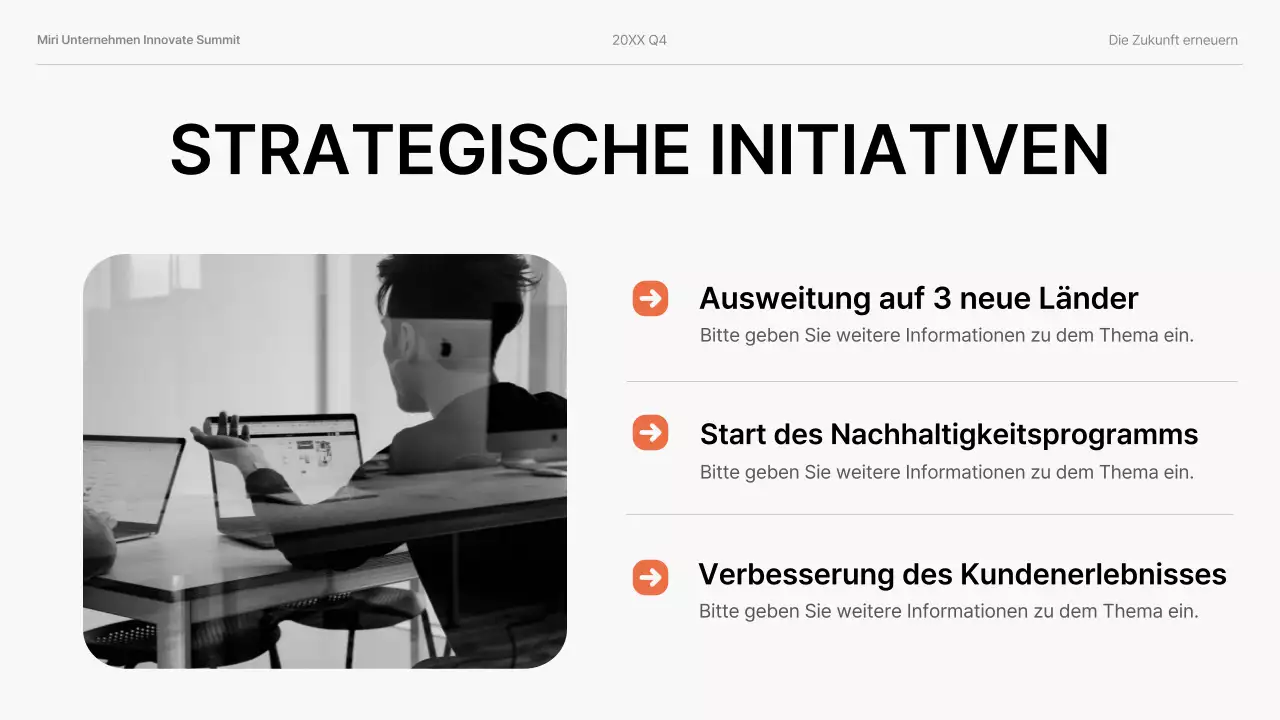 orange moderne Geschäftspräsentation