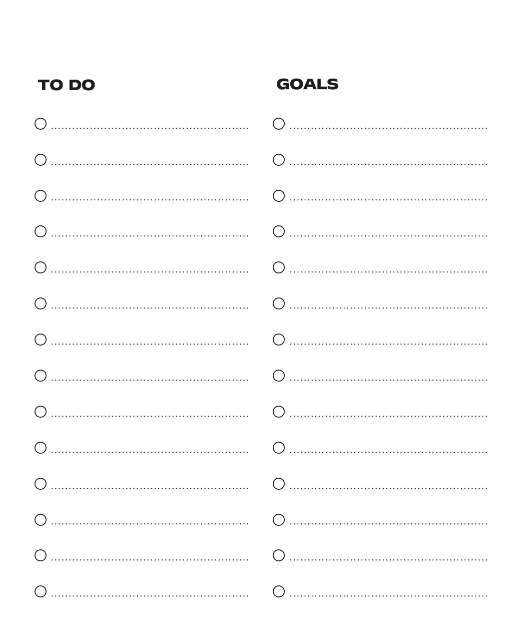 黒と白のモダンな2025年カレンダー