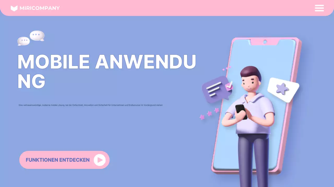 rosa moderne mobile Werbung