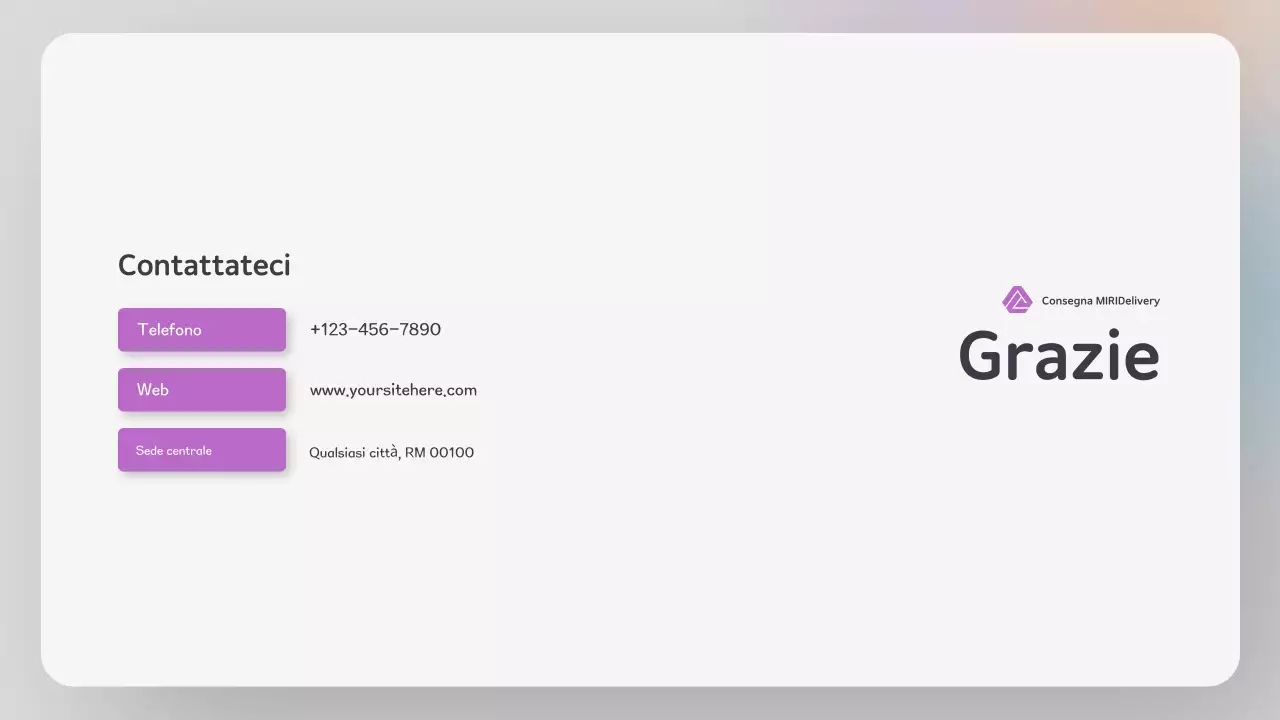 Presentazione della consegna in stile sito web moderno e colorato