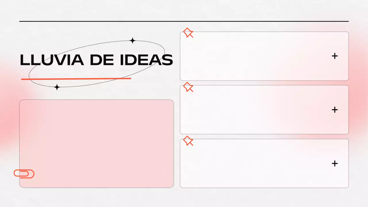 Presentación de la tormenta de ideas naranja y gris