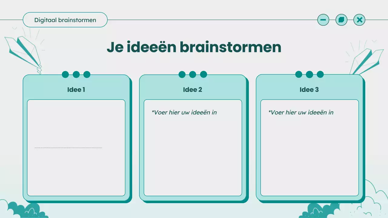 Teal Moderne Ideeëngids voor Brainstormen