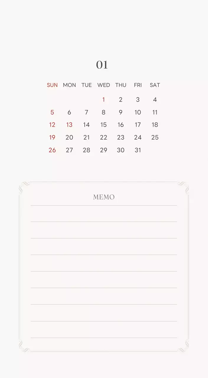 アイボリーとグリーンのシンプルな2025年花柄卓上カレンダー