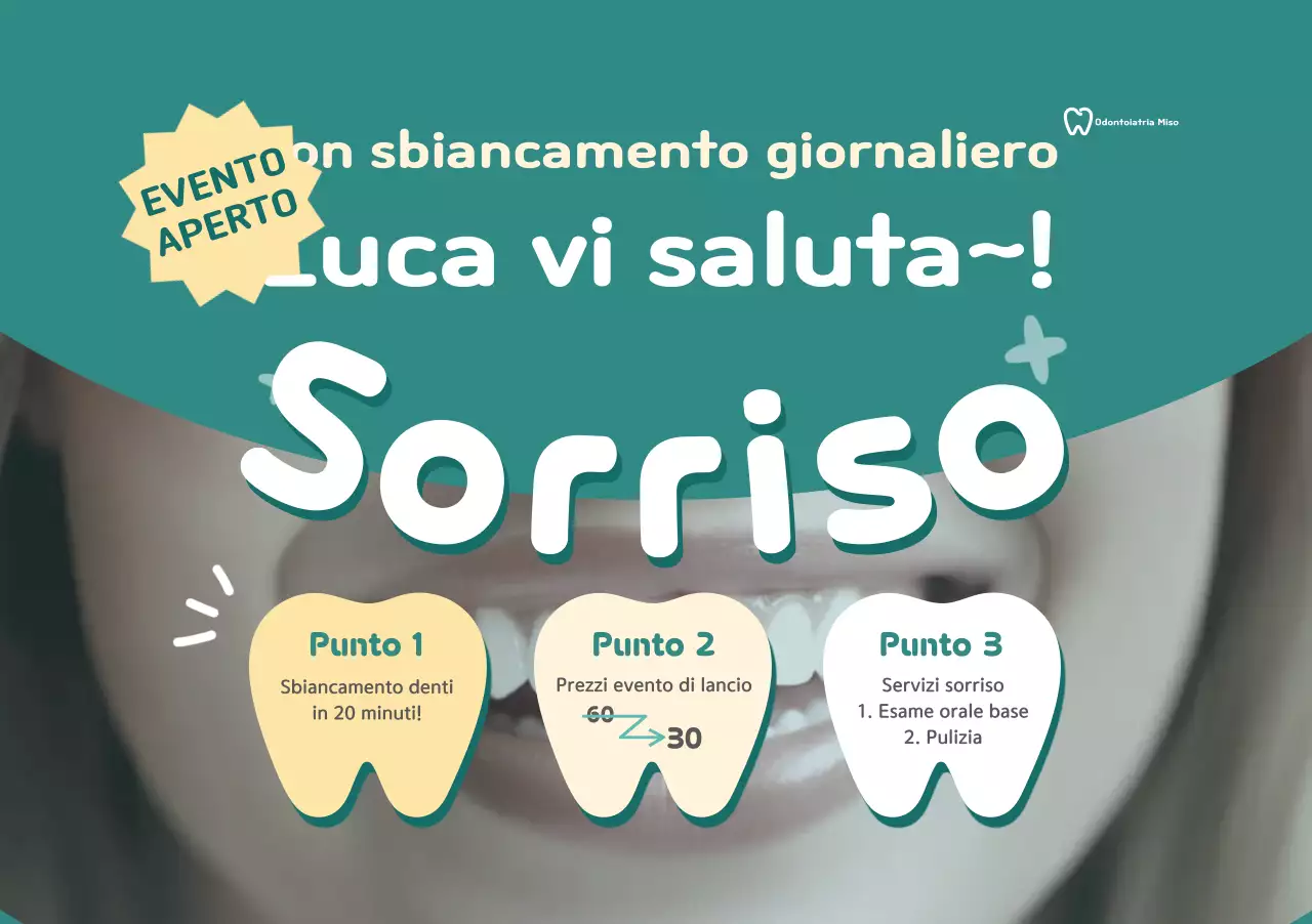 Annuncio di sbiancamento dei denti semplice come la menta