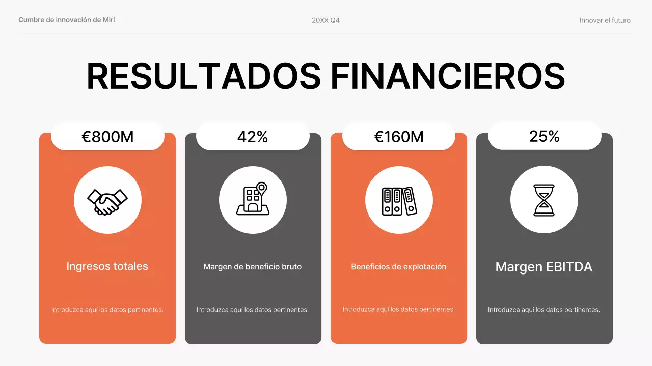 presentación de empresa moderna en naranja