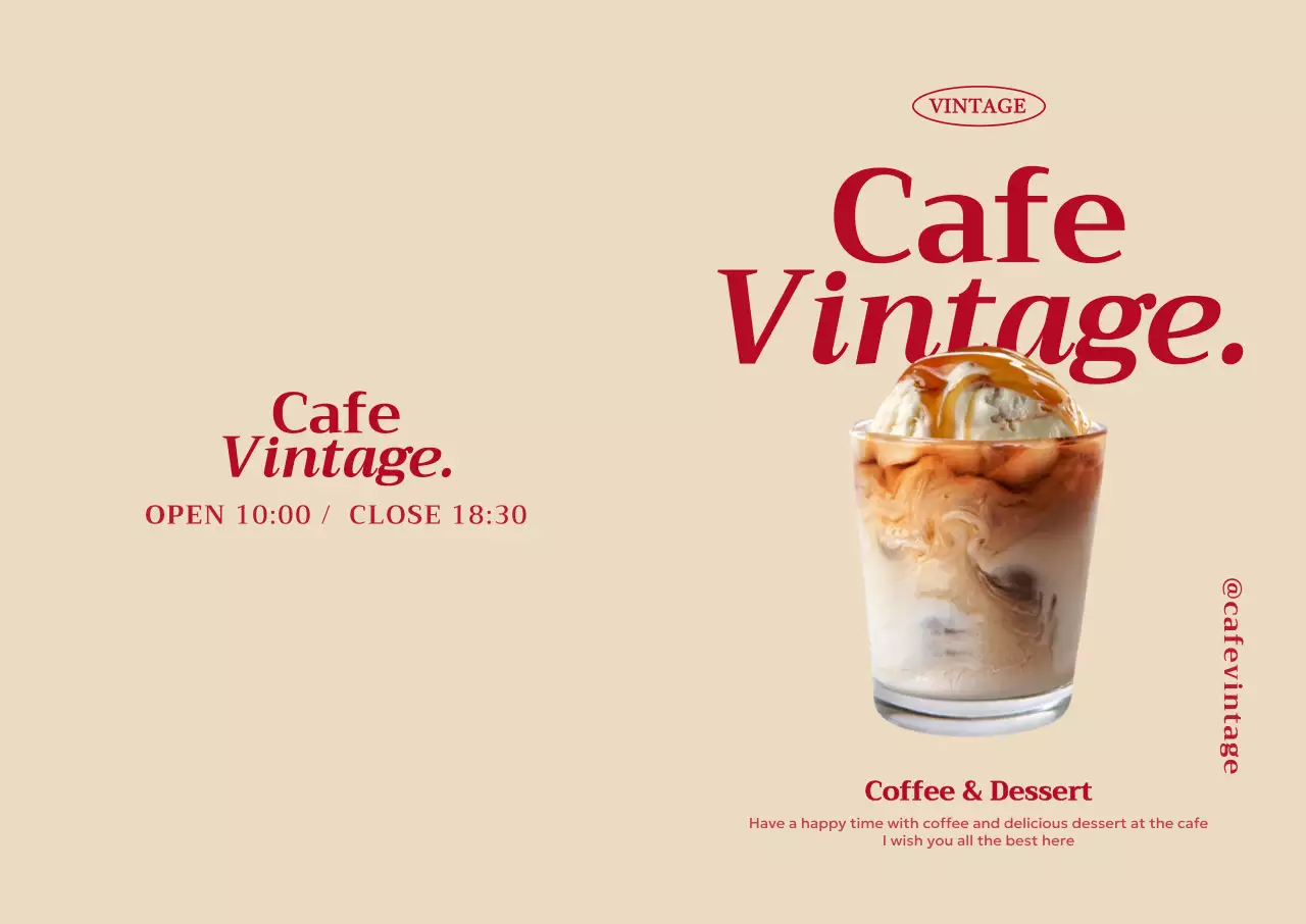 Beige Vintage Cafe Ad