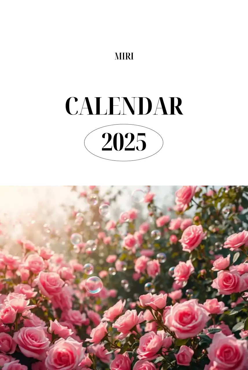 黒と白のシンプルな花写真カレンダー