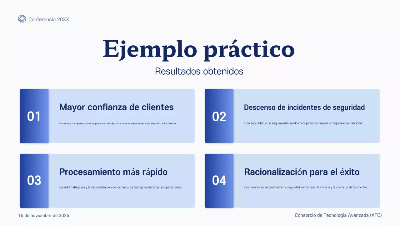 anuncio de la conferencia blue modern future