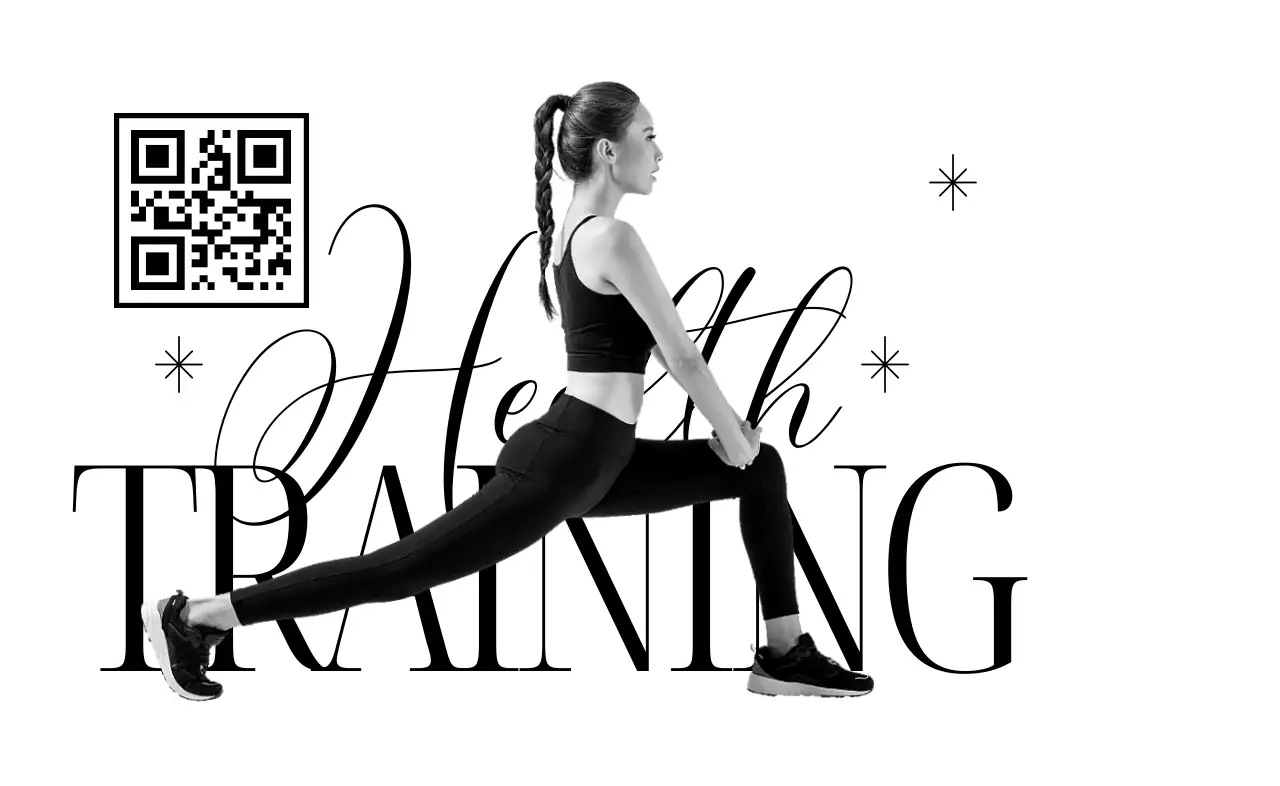 Black and White Modern Fitness Ad