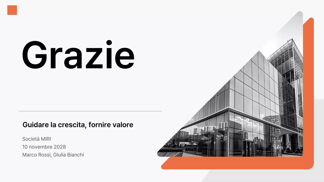 presentazione aziendale moderna arancione