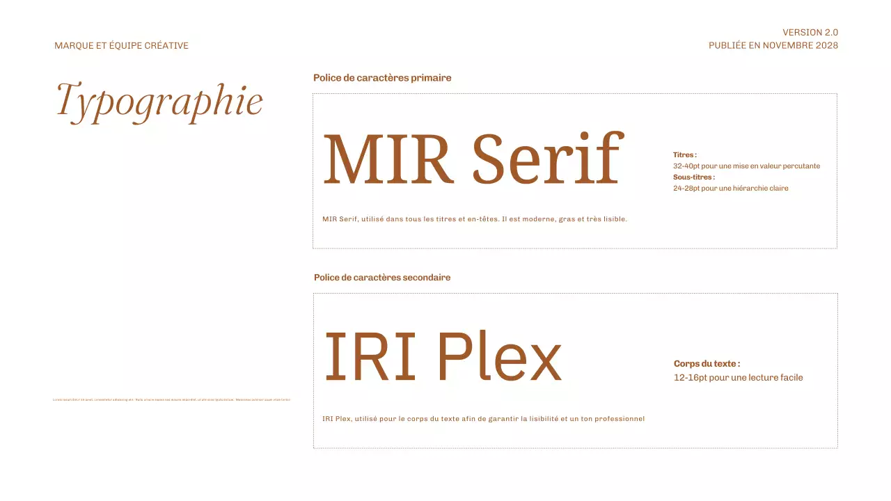 ligne directrice de la marque minimaliste beige