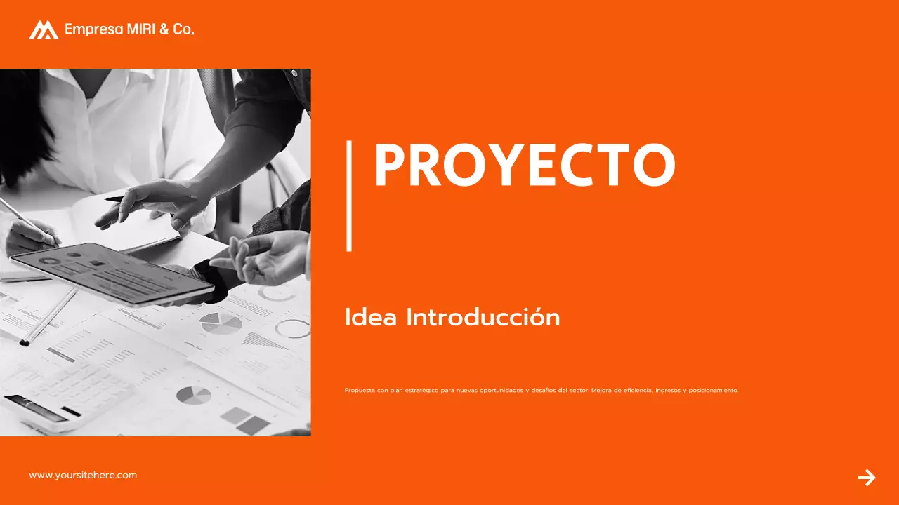 presentación de la propuesta de proyecto orange modern