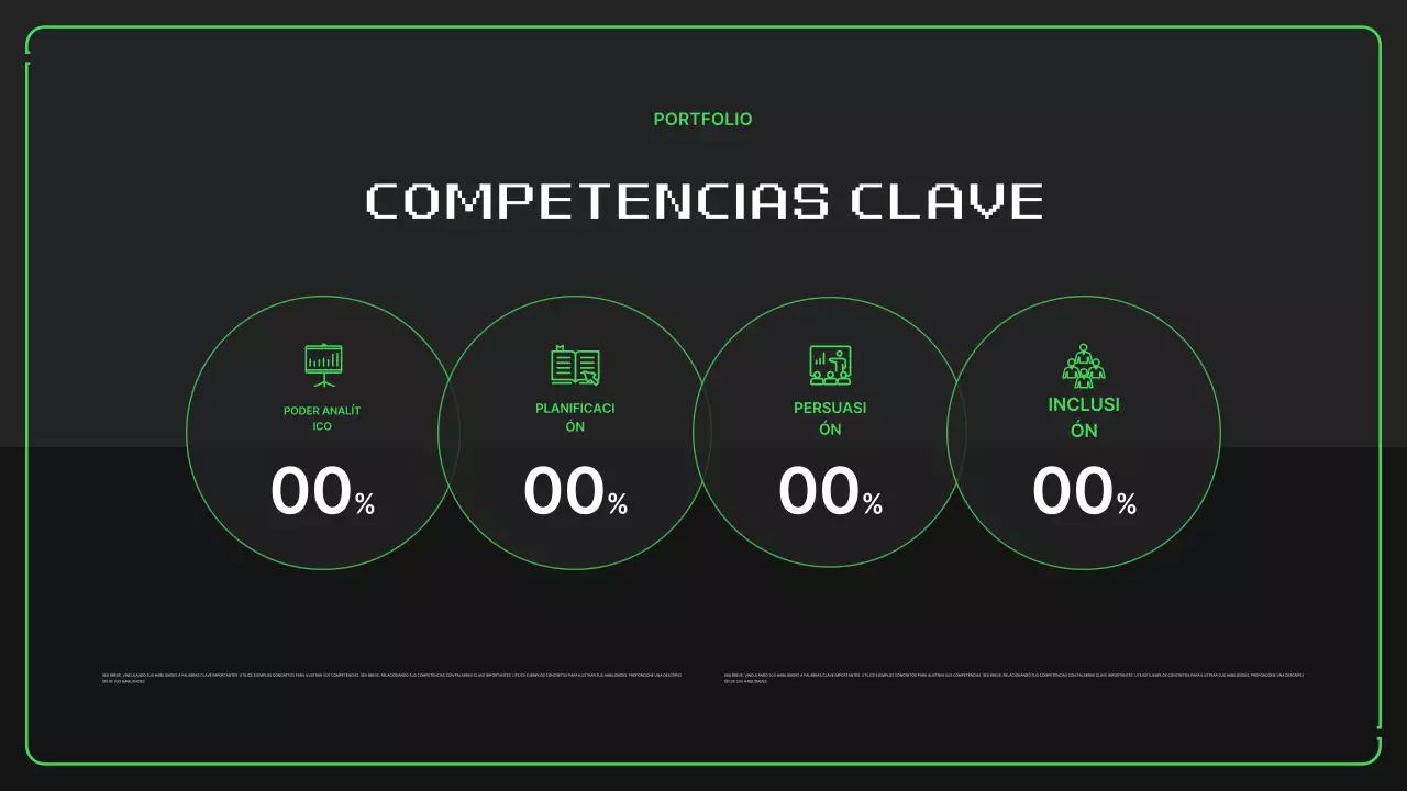 Portafolio con sencillas ilustraciones pixeladas en colores neón para el nuevo año